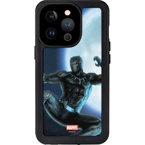 Marvel Black Panther Jumping Through Air iPhone 15 Pro Waterproof Case